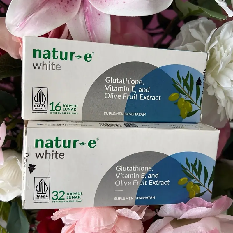 NATUR-E White Glutathione, Vitamin E, and Olive Fruit Extract. Suplemen kesehatan promil untuk Kapsul - Shop