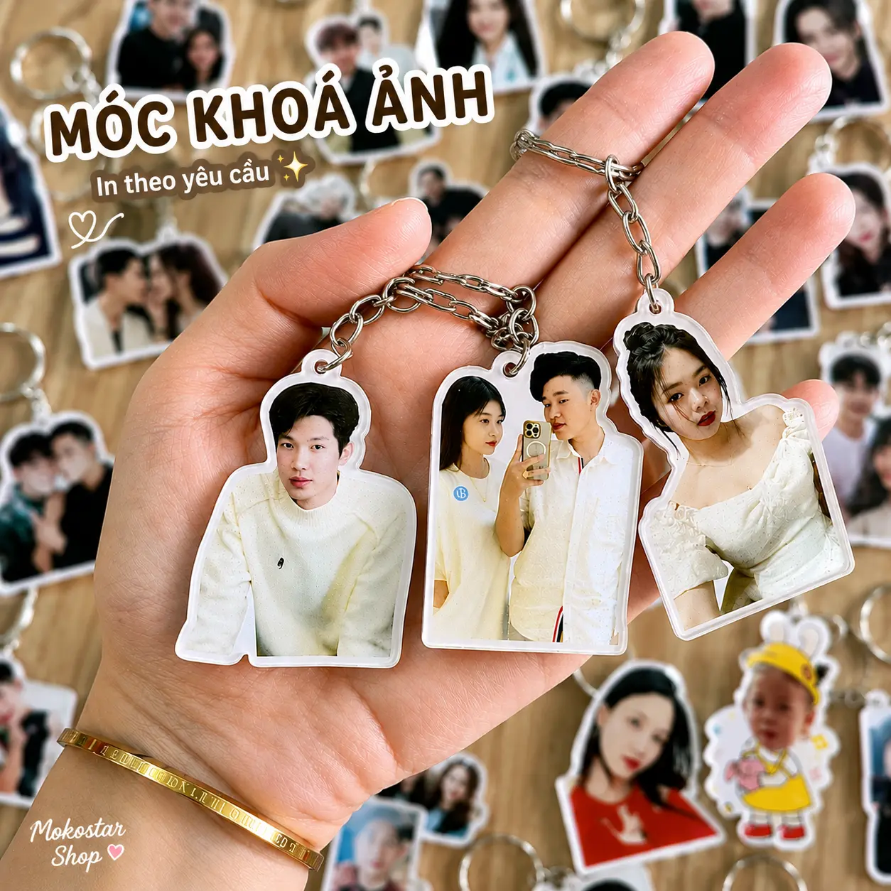 Móc Khóa In Ảnh Theo Yêu Cầu Mica Sáng Bóng Siêu Bền Kích Thước 10cm Dày 4mm Phù Hợp Quà Tặng Sinh Nhật & Team