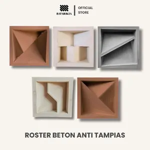 BATARIKZA – Roster Beton Anti Tampias 20x20×10 cm | Ventilasi Dinding Fasad Minimalis