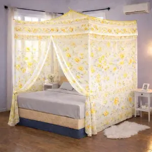 Kelambu Tidur Kotak Motif Bunga Ukuran 120 x 200 cm, 150 x 200 cm,180x200 cm & 200x200 cm - Model Kotak Elegan / Motif Kekinian Ranjang Kain Jaring