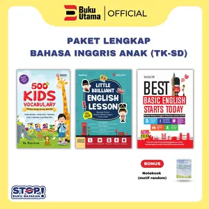 (PRE ORDER) Paket 3 Buku Bahasa Inggris Anak (Untuk TK-SD)  -  500 Kids Vocabulary, Little Brilliant English Lesson, Best Basic English Start Today Soft Cover