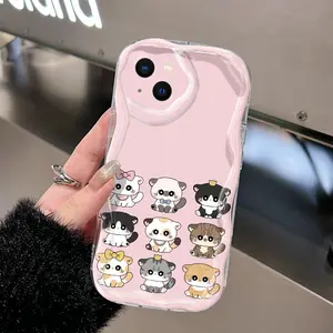 Casing Hp Untuk iPhone 15 Pro Max 15 Plus Case Pola kartun yang lucu Casing ponsel silikon lembut kasing Anti guncangan Cesing transparan yang modis Softcase Kesing