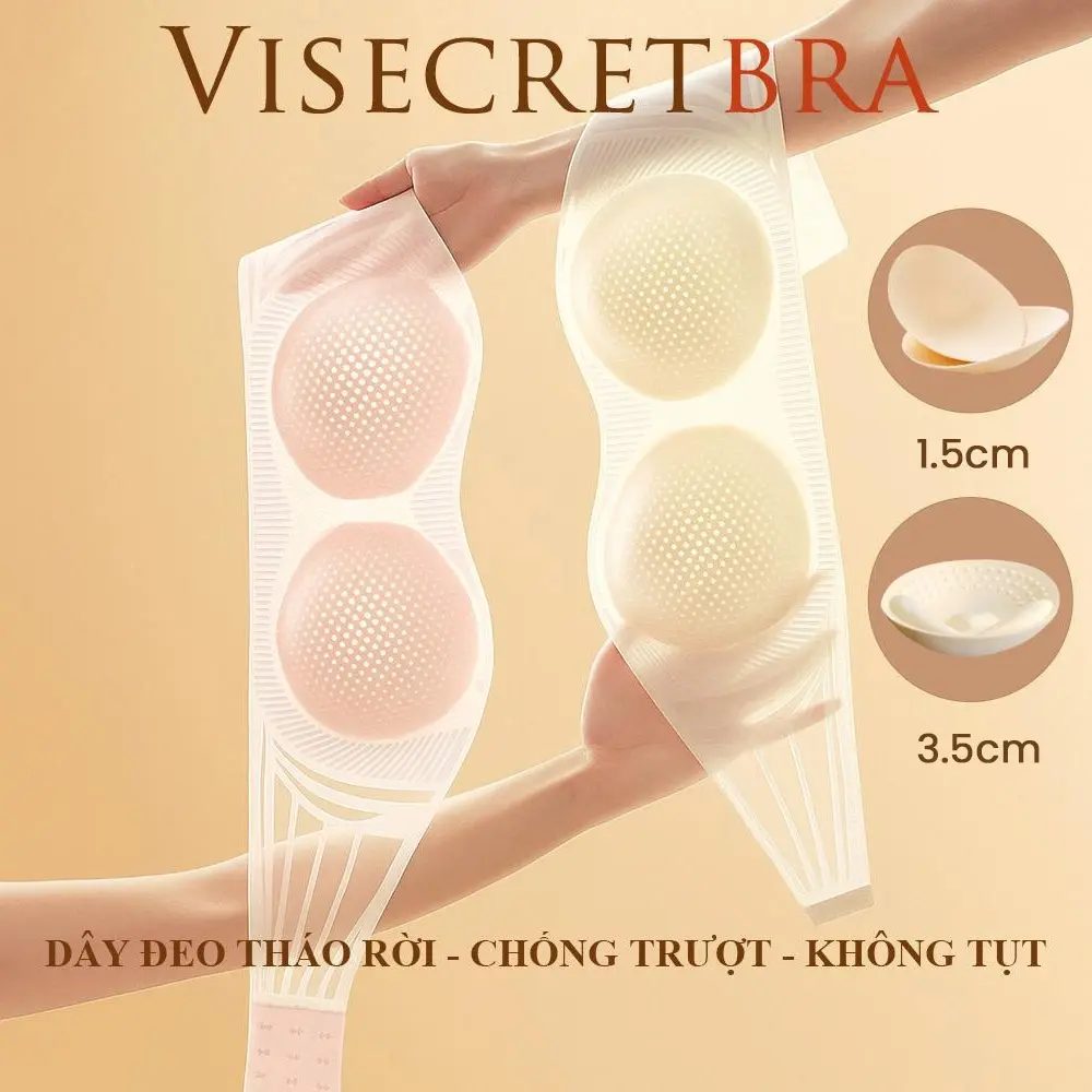 VISECRETBRA Áo Lót Áo Quây Nữ Bra Su Không Dây Nâng Vòng 1 Có Mút Đệm Mỏng Và Mút Đệm Dày Gom Quả Chống Xệ Dây Đeo Tháo Rời Chống Trượt Không Tụt -- A-VN250455