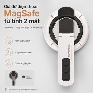 Giá đỡ điện thoại nam châm xoay 360°, thiết kế kim loại hai mặt hút từ tính, đặt bàn chắc chắn, điều chỉnh góc linh hoạt, phù hợp làm việc, xem phim, livestream, gọi video và sử dụng hằng ngày