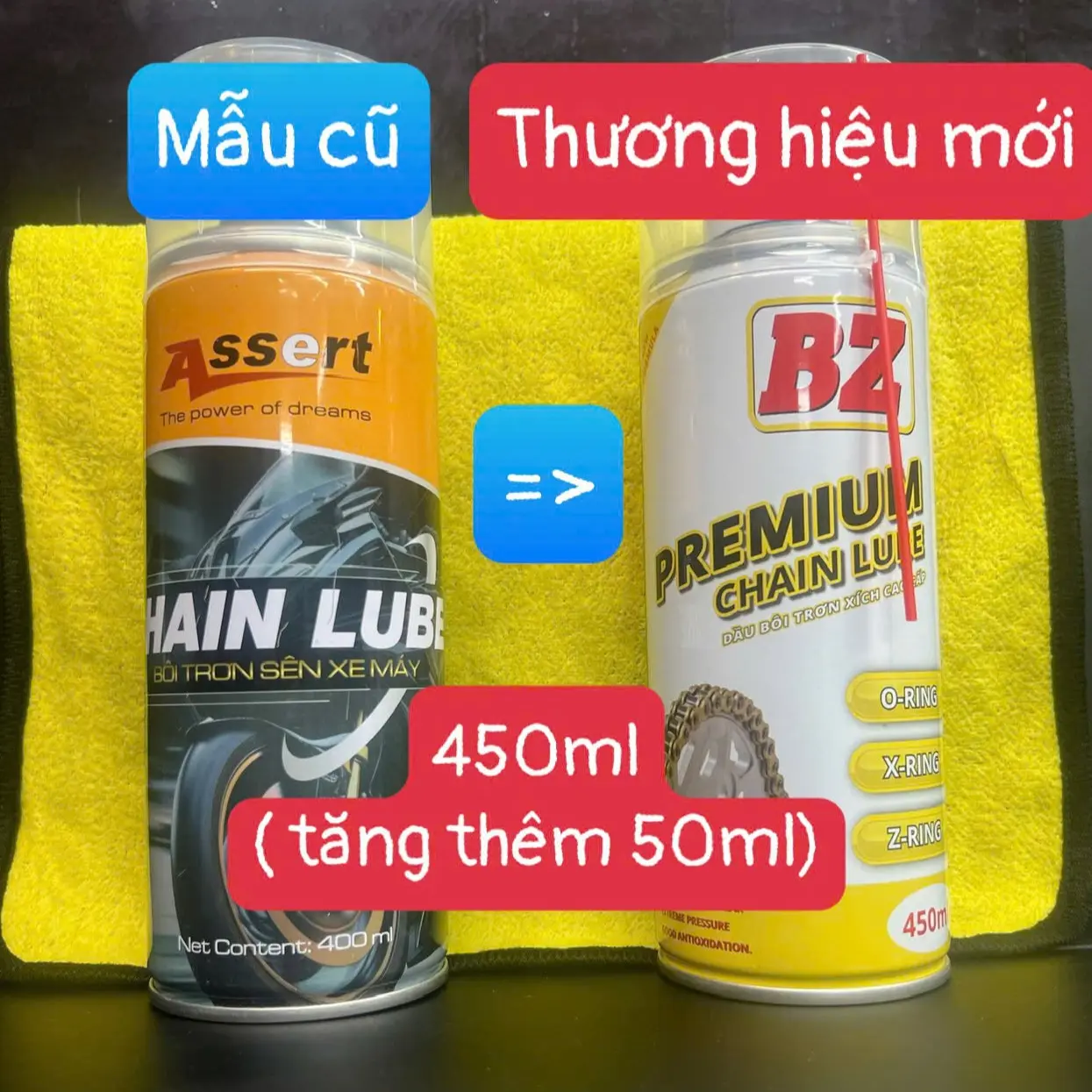Dưỡng Sên Chống Văng Kháng Bụi PREMIUM BZ Dung tích 450ml - Phụ kiện xe máy - Bảo dưỡng sên