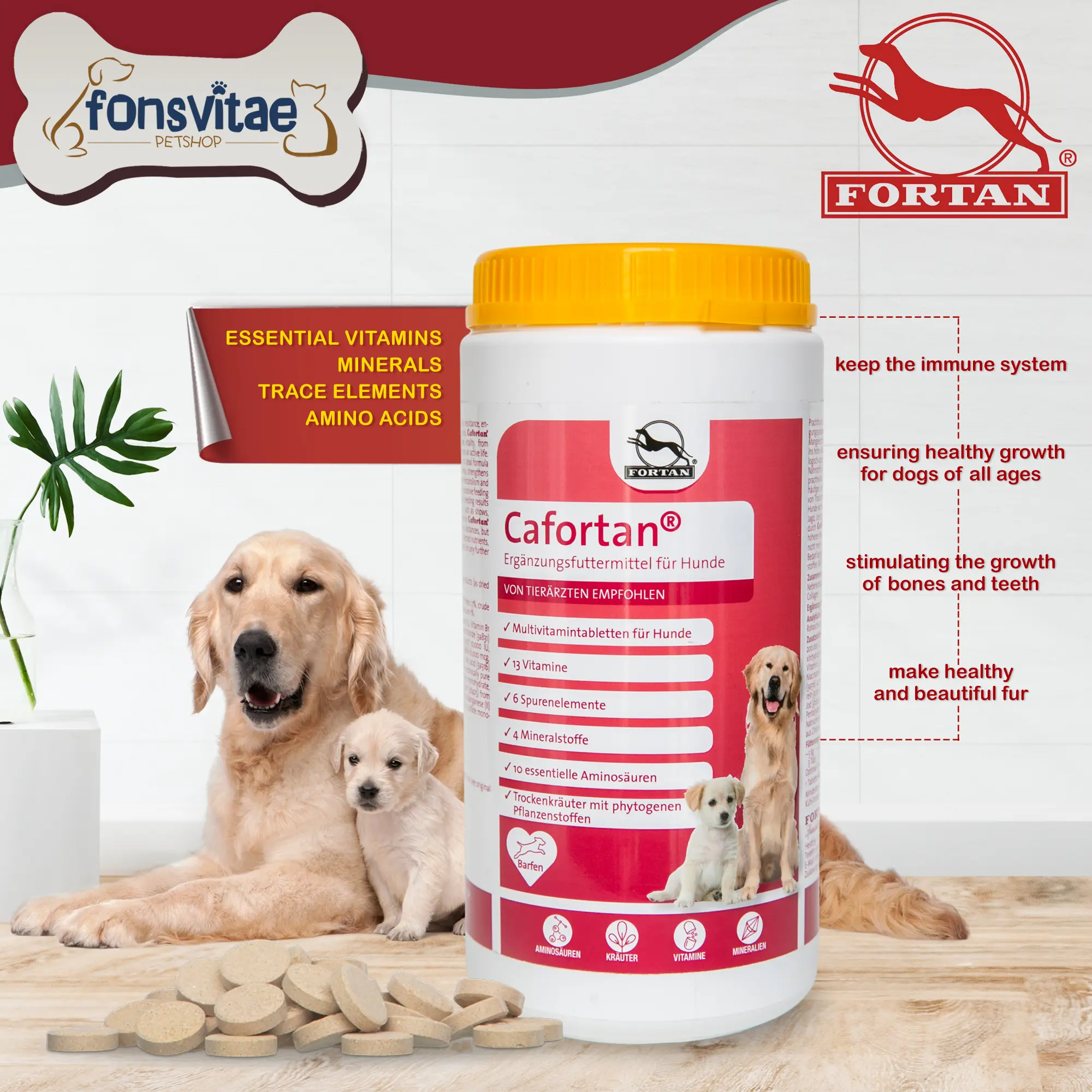 FORTAN Cafortan 1000gr - Multivitamin Anjing - Shop | Tokopedia