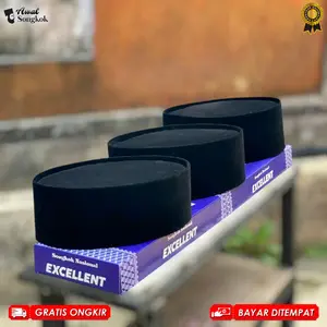 Peci Songkok Pendek Tinggi 7/8/9 Polos Hitam Anak-Dewasa Muslim Peci Songkok Kopiah Pria Standar Nyaman