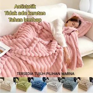 Selimut Bulu Lembut Seperti Awan, 150x200cm Ukuran Besar, 7 Warna (Cream, Pink, Biru, Green, Abu Muda, Abu Tua, Khaki),  Ramah Di Kulit, Bernapas, Anti Rontok, Anti Gerutu, Awet, Anti Lembab, Bisa Cuci, Selimut AC, Hadiah, Harga Ekonomis.