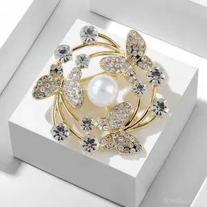 Bros butterfly Cantik Wanita Bros Hijab Bros Pin Bros Baju Bros Tag Mutiara Kupu-Kupu Gaya Perempuan Fashion Korea Aksessories Hijab & Pakaian Bros Dada Bros Clips Peniti Simple