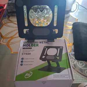 Holder Tablet & Handphone Aluminium Metal, Putar 360° – Stand Holder HP dan Tablet, Bracket Kasir Tablet, Desain Lipat, Tempat Dudukan HP Android & iPhone Penyangga Meja Besi