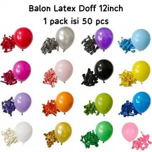 TERMURAH Isi 50pcs Per Pack Balon Latex Karet Doff Metalik Aneka Warna