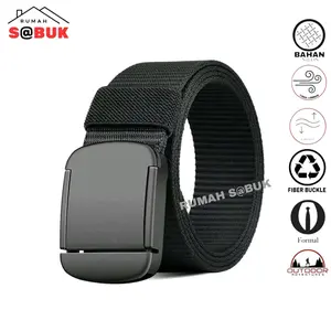 Ikat Pinggang Pria Canvas Tactical Sabuk Anti Metal Detector Gesper Dewasa Anak Anak Hitam 105-110CM Tahan Lama Fashion Daily Hitam Coklat Hijau