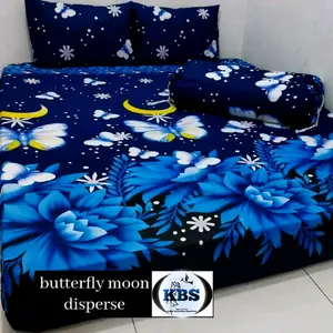 SPREI SET MOON BUTTERFLY-Lengkap dengan sarban dan sargul-kain lembut adem dan tidak luntur.
