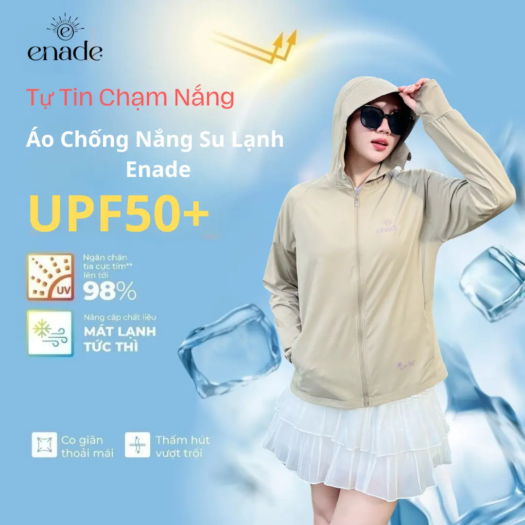 Áo chống nắng su lạnh 5D Enade  UPF 50+ Bảo Vệ Da UVF 95% - 1
