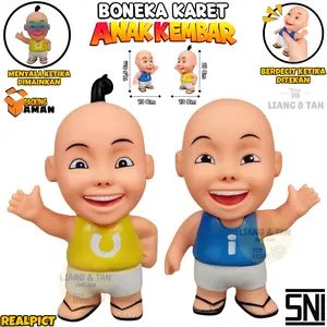 ( BISA COD ) PROMO 1 PCS Mainan Boneka Karet Encit Upin Ipin Ada Lampu Dan Bisa Bunyi / Mainan Anak Laki Laki / Mainan Anak Perempuan SNI Murah
