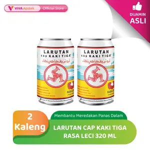 Larutan Cap Kaki Tiga Rasa Leci 320 ml (Pack - 2 Kaleng)