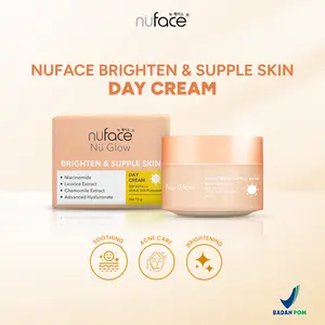 [FYC] Nuface Nu Glow Brighten & Supple Skin Day & Night Cream 15gr | Toner | Serum | Facial Wash - Rangkaian Perawatan Muka Untuk Mencerahkan Chamomile Extract Vitamin C & Advanced Hyaluronate Untuk Kulit Wajah Lembap Halus Cerah Sehat Dan Ternutrisi