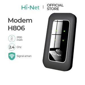 Hi-Net H806 Wireless Router 4G LTE Mini Modem 150Mbps Mobile Broadband WiFi Hitam dengan Charger USB dan Buku Petunjuk