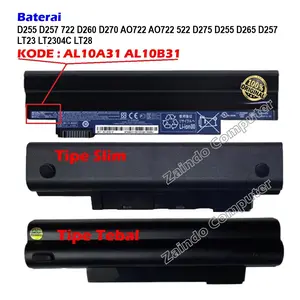 BATERAI ACERr ASPIREe ONEe D255 D257 722 D260 D270 AO722 AO722 522 D275 D255 D265 D257  GATEWAYy LT23 LT2304C LT28 SERIES KODE AL10A31 AL10B31 TEBAL DAN SLIM