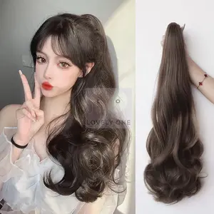 Rambut Palsu Jepit Besar & Kecil Halus Panjang & Pendek Wanita Cantik Model Ekor Kuda Lurus dan Gelombang Tersedia 3 Warna