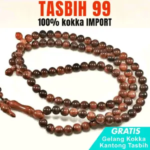 tasbih kokka kaukah kaokah koka 99 butir coklat