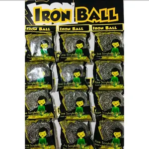 Iron Ball Sabut Kawat Iron Ball 40 Gram - Pencuci Piring & Panci 1 Lembar Isi 12 Pcs Tahan Lama & Serbaguna untuk Dapur dan Rumah Tangga Pembersih Besi tahan karat