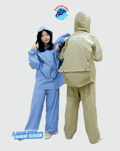 Dolphin Blue Ransel Rain Air JCR -RA ( JH925 ) Jas Hujan Jaket Celana Ransel Terbaik Pria dan Wanita Anti Rembes Anti Bocor Tebal Kuat Elastis