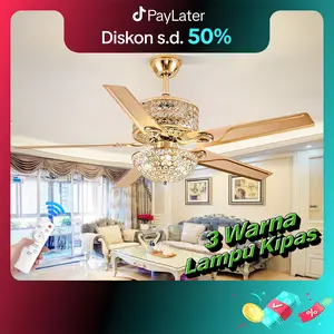 GOGEOUS Lampu Kipas Angin Plafon Remote 42/52 inci Kipas Angin Plafon Dengan Lampu Mewah 3 Warna Lampu Kipas Angin Remote Fan Live14