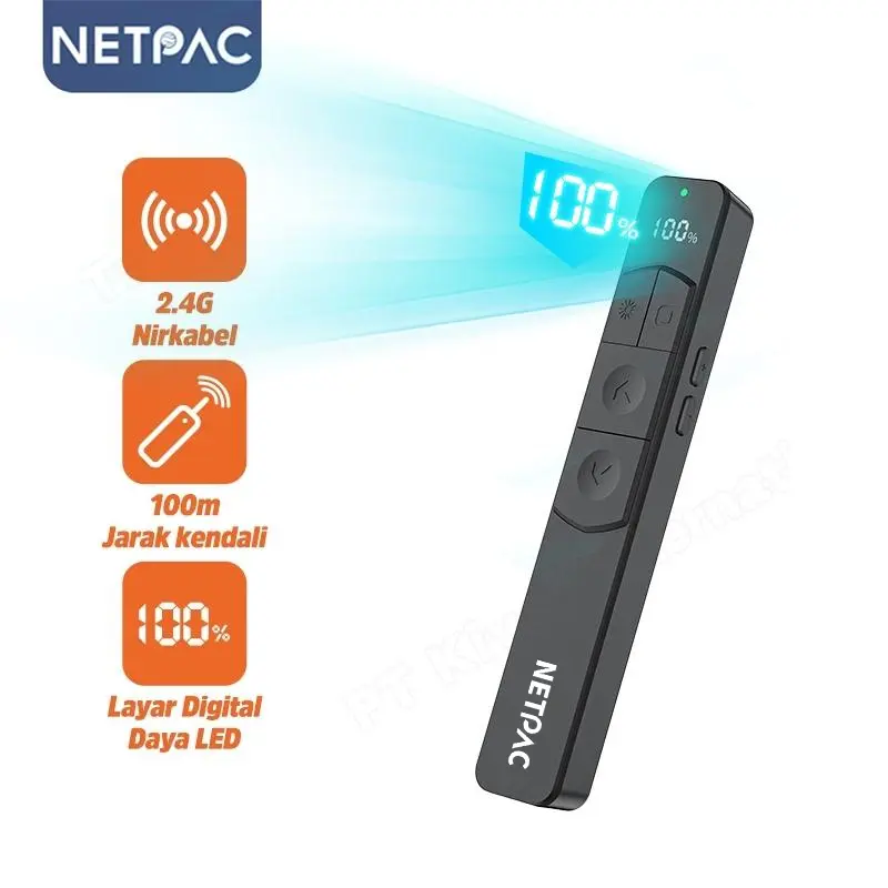 NETPAC Penunjuk Presentasi Laser Wireless S10 dengan Tampilan Digital ...