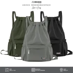 RHID - Tas Ransel Sekolah Pria Wanita Unisex Anti Air Serut Backpack