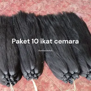 paket 10 ikat rambut cemara/10 ikat rambut sambung/cemara hitam polos/rambut cemara murah/rambut cemara grosir/sambung rambut cemara lokal
