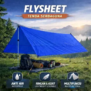 FLYSHEET UK 3x3 Tenda Camping Outdoor Bahan Waterproof Metallic Warna Variasi Siap Stok Ready Stock