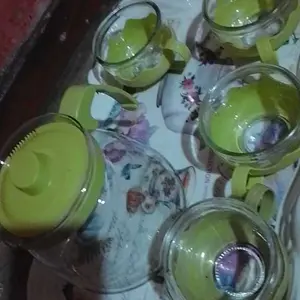 1SET TEAPOT (1TEKO KACA+4CANGKIR GELAS KACA) TANPA SARINGAN 5in1 free box