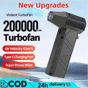 COD-Mini Turbo Jet Fan 130000 RPM Portable Electric Air Duster Cordless dengan LED Lampu untuk Pembersihan Rumah Kantor dan Mobil. Kipas Paket  Baterai Kabel Kuat Meja Serbaguna
