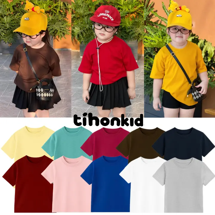 [A03] TIHONKID - BỘ SƯU TẬP ÁO THUN TRƠN CHO BÉ TỪ 2-10 TUỔI