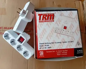 TRM T Multi Arde Stop Kontak Arde + Saklar SNI T cabang steker listrik
