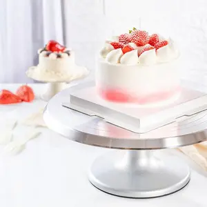 Meja Putar Kue Maspion Aluminium Stainless Turning Table Nampan Cake Penghias Kue Ulang Tahun