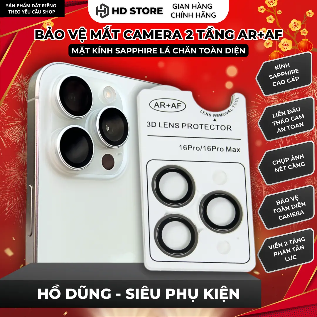 [ 2 TẦNG Sapphire ] Bảo Vệ Mắt Camera 2 Tầng AR + AF ( ANTI - FOG ) Phủ Sapphira Siêu Trong Suốt - Chống Trầy - Chống Va Đập - Có Đầu Tháo Cam dành cho điện thoại