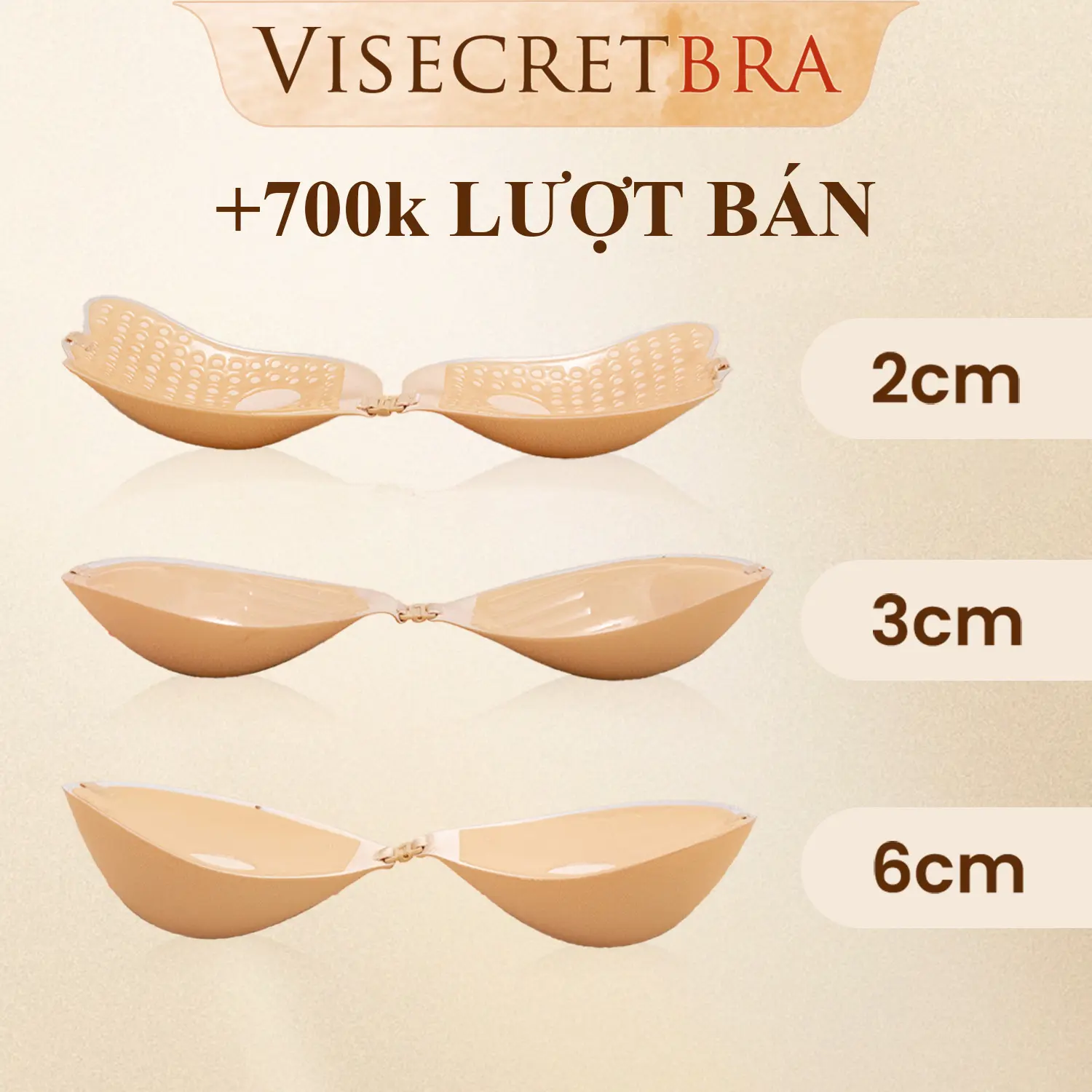 Áo Dán Cài Trước Tạo Khe Mút Dày 3cm Tặng Kèm Dây Trong Chống Tụt Bra Nữ Kem Women -- A-VN230559