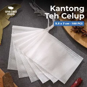 Kantong Teh Filter Saringan Tea Bag Disposable 100 PCS  - M100 - White