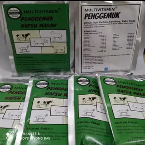Multivitamin Penggemuk Ternak Hewan Sapi Kambing Babi Nafsu Makan Mempercepat Pertumbuhan Cepat