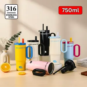 Tumbler Mug Infused Water 750ml Stainless Steel / Gelas Minum Sedotan / Tumbler Aesthetic Nami