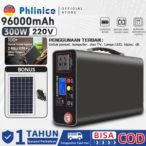 Catu daya luar portabel 300W catu daya multi-fungsi 96000mAh generator surya berkapasitas besar power  station  camping Kipas