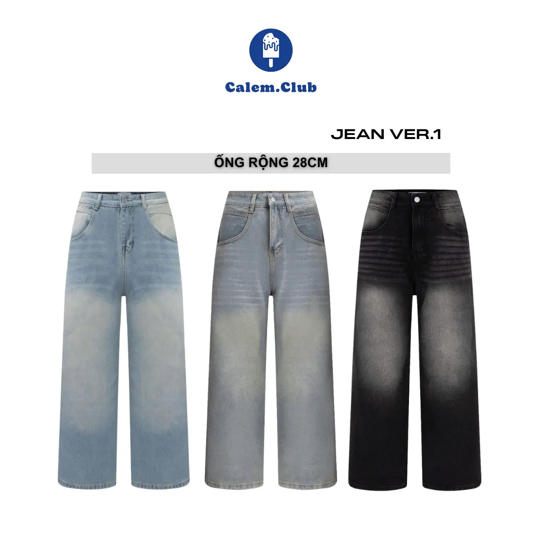 Calem Club - Quần Jeans Ống Suông Ver 1 nhiều màu tôn dáng form unisex nam nữ quần suông nữ ống rộng