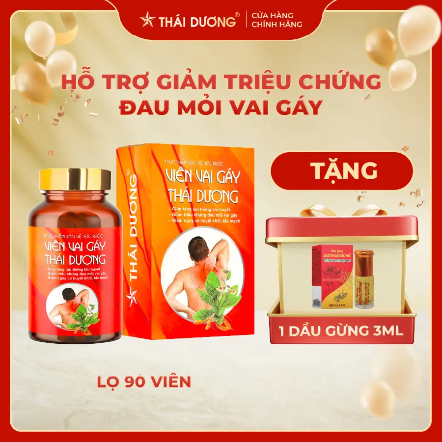 [Lọ 90 viên] Viên Vai Gáy Thái Dương Hỗ Trợ Giảm Triệu Chứng Đau Mỏi Vai Gáy