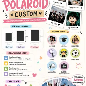 Foto Polaroid Custom Aesthetic | Couple, Wisuda, K-Pop, Anime, Football, Badminton