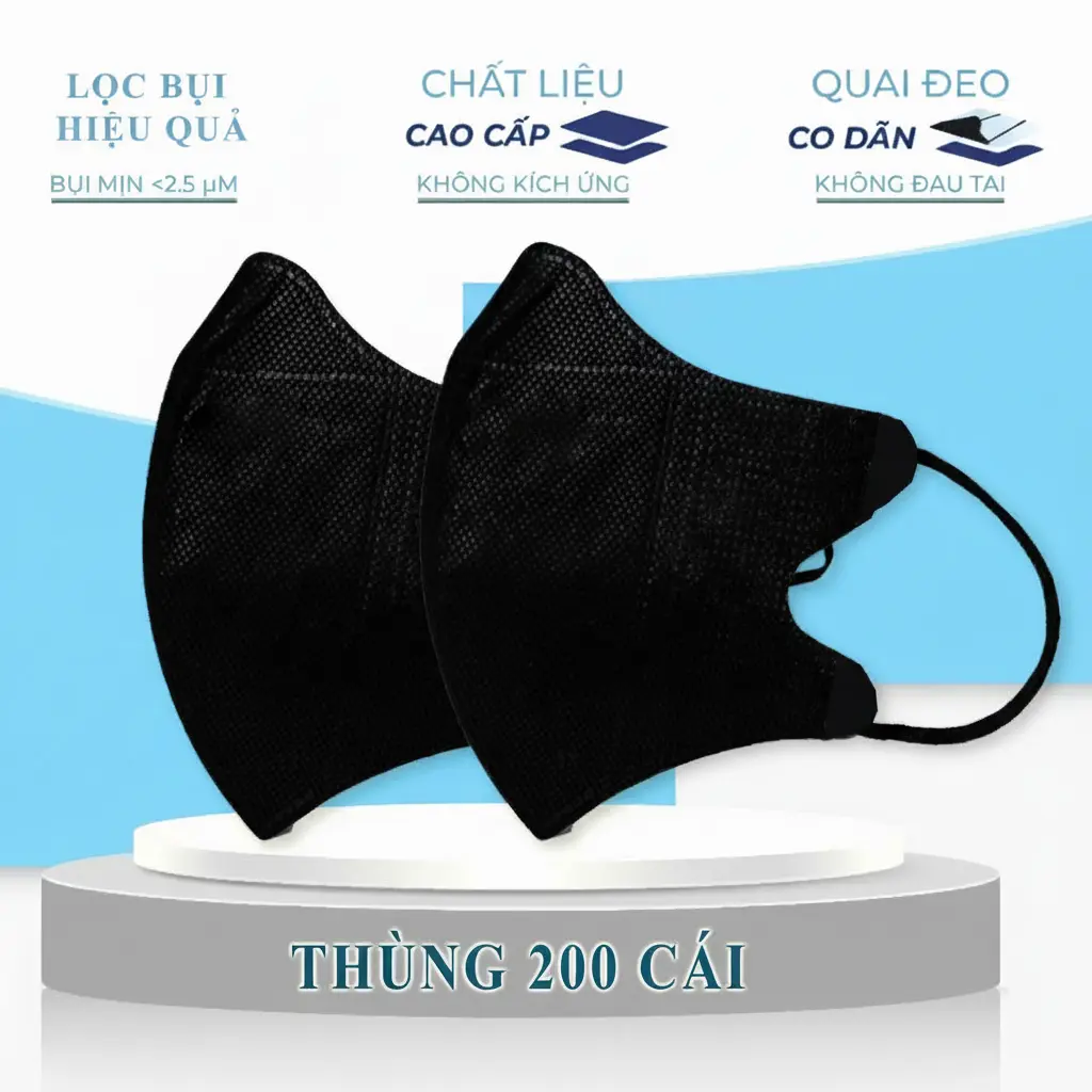 Thùng 200 cái Khẩu trang 5D Winer 3 lớp vải vân 4s kim cương siêu mềm mịn. Quai đeo co giãn, êm tai. Màu sắc đa dạng. Mix màu thoải mái.