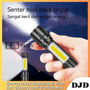 DJDPlus Lampu Senter Mini Super Terang Flashlight Telescopic Zoom Mini Senter Lamp Recharger USB  Lampu COB + XPE LED Lampu Mini Charger Usb Senter Kecil Usb Charger Lampu Camping Lampu Hiking Piknik Senter kecil mini zoom Senter tangan