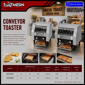 CONVEYOR TOASTER GETRA ECT-2430 PEMANGGANG ROTI TAWAR ELECTRIC NEW