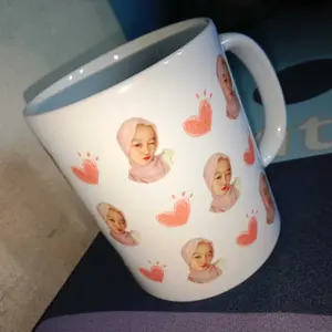 Mug Gelas Murah Gelas Mug Custom Wajah Muka Aesthetic Kualitas Import Tebal SNI Mug Keramik Premium Putih Cemerlang Bisa Custom Foto